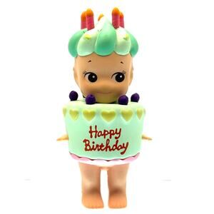 New Kewpie/Angel Mini Figure, Mint Green Birthday Cake, Open Blind Box